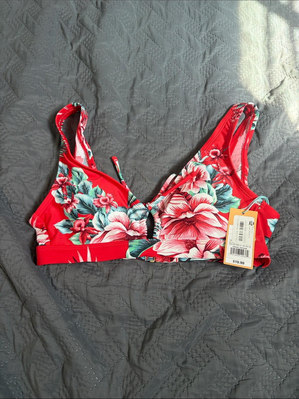 Cotton Candy Red Floral Bralette